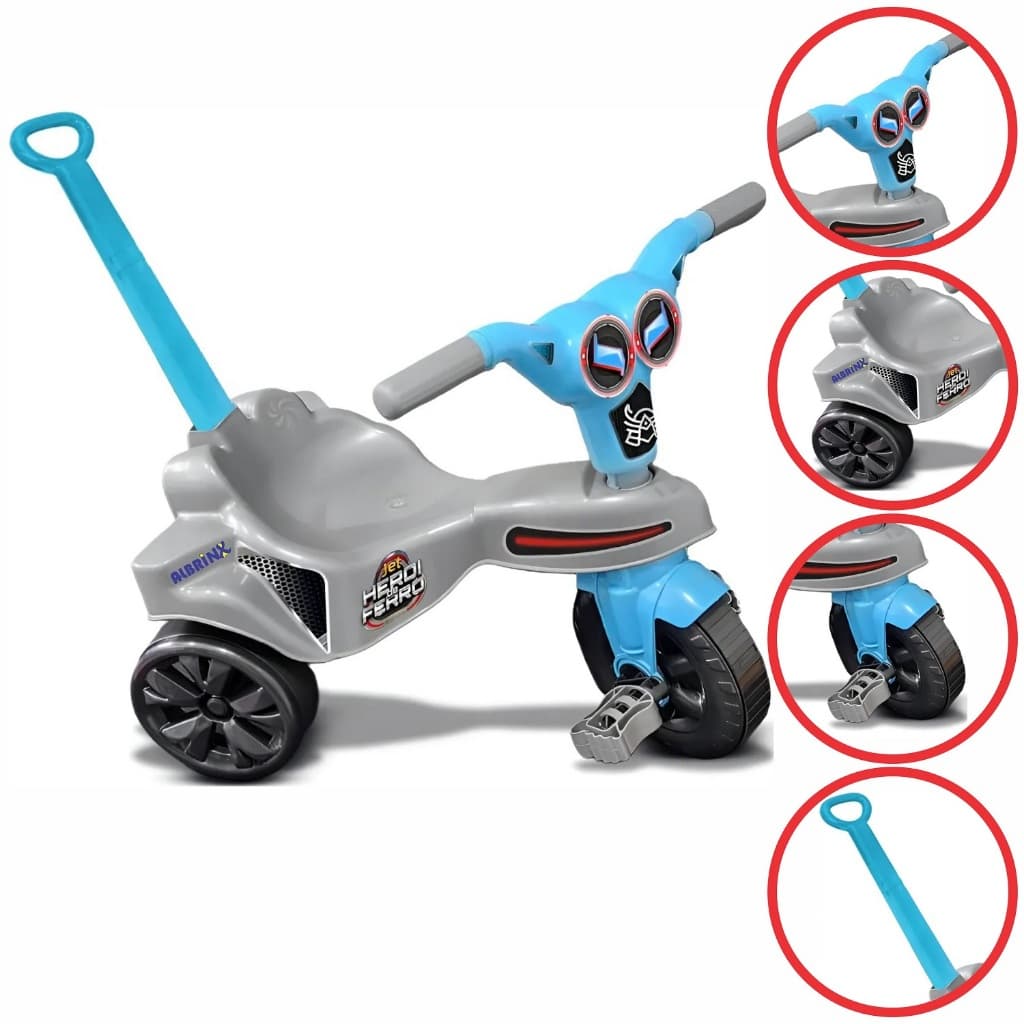 Velotrol Motoca Triciclo Infantil Menino Jet Herói De Ferro Com Ou Sem Empurrador