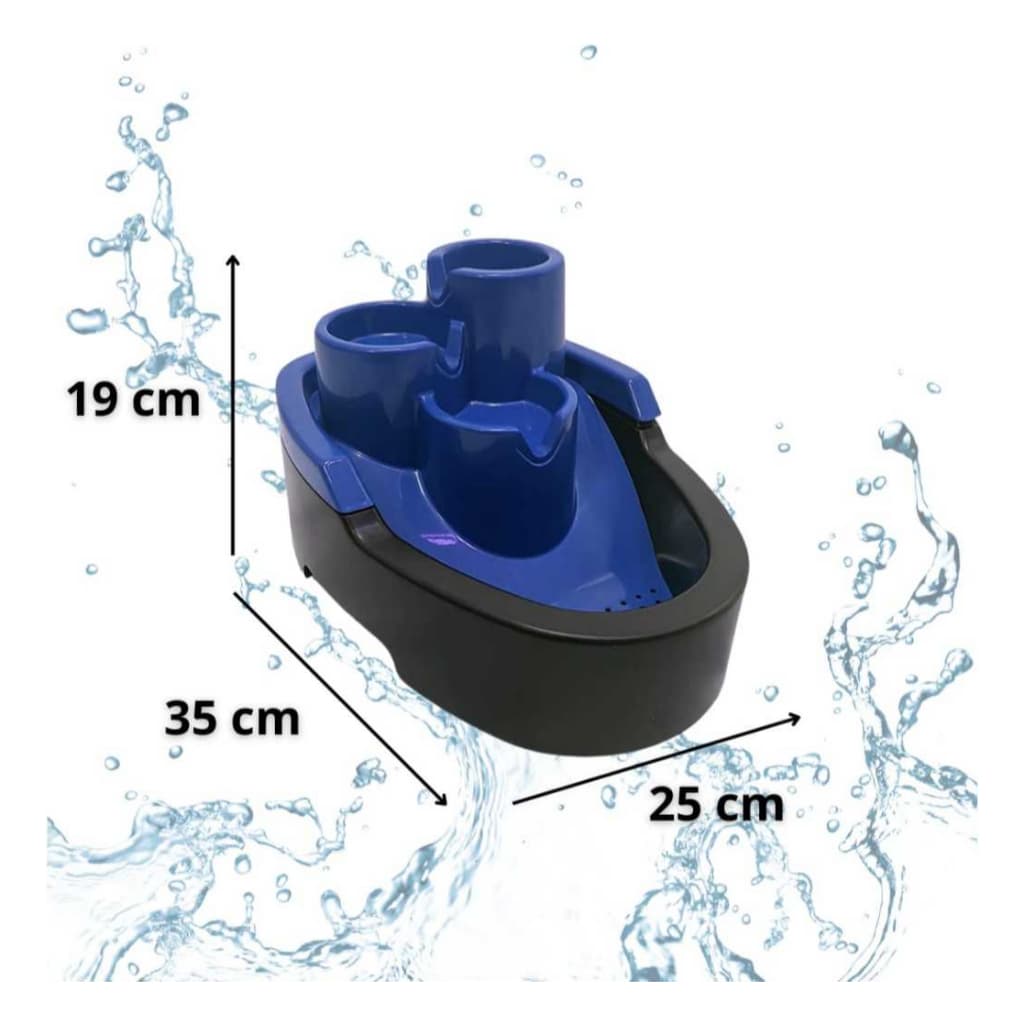 Fonte Bebedouro Caes E Gatos 3 Cascatas Pop Durapets 127/220v Azul