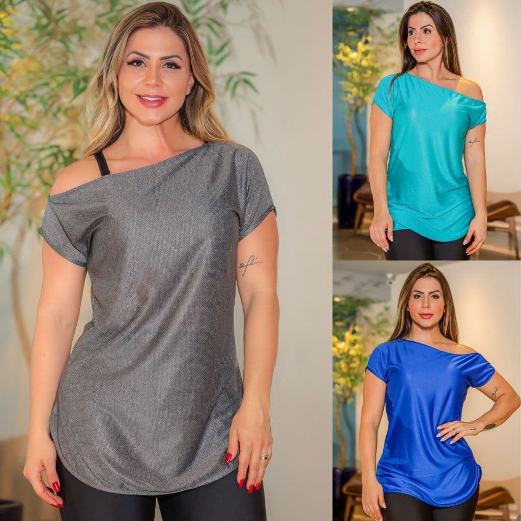 Blusa para Academia Fit Feminina Dryfit Seca Rápido Confortável Urbano Casual Promoção Verão