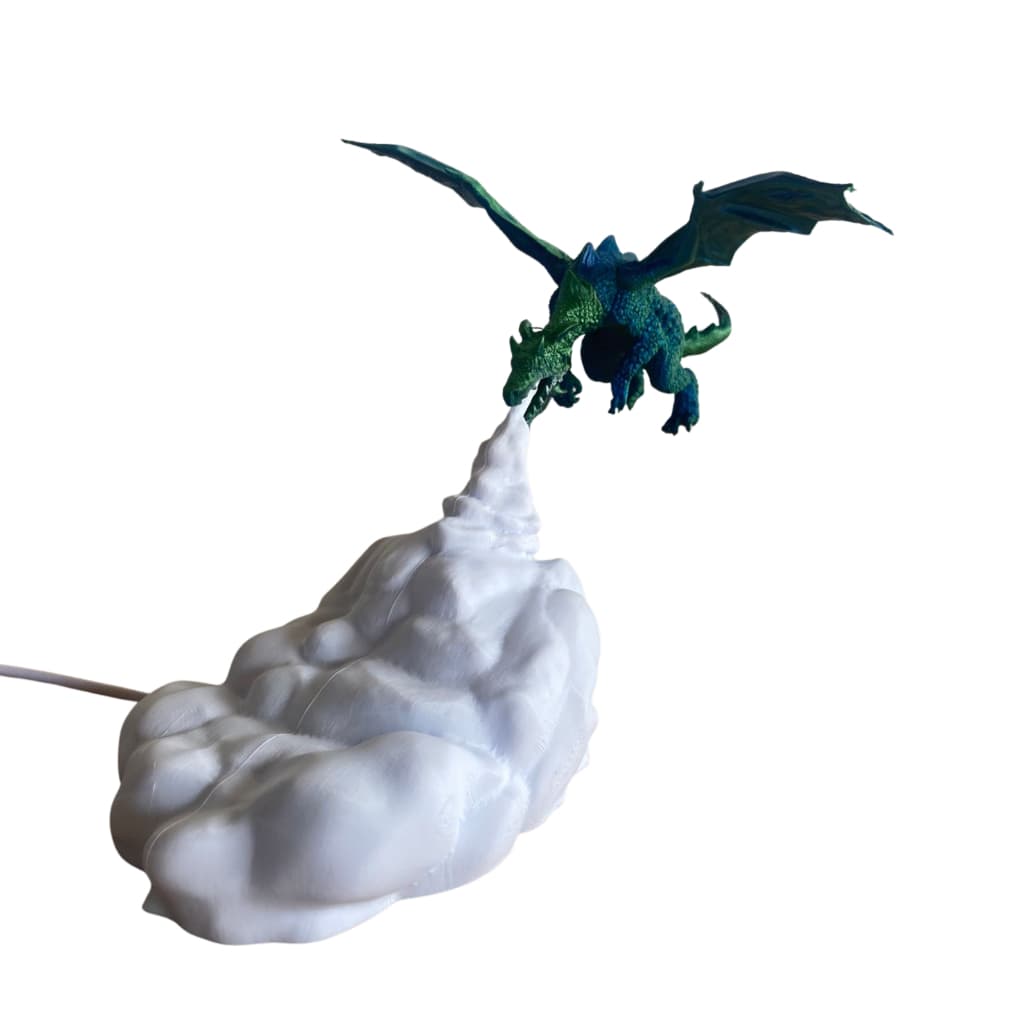 Luminária de Mesa Dragão Soltando Fogo Decoração Criativa abajur Decorativo LED Geek RPG efeito Fogo Gelo