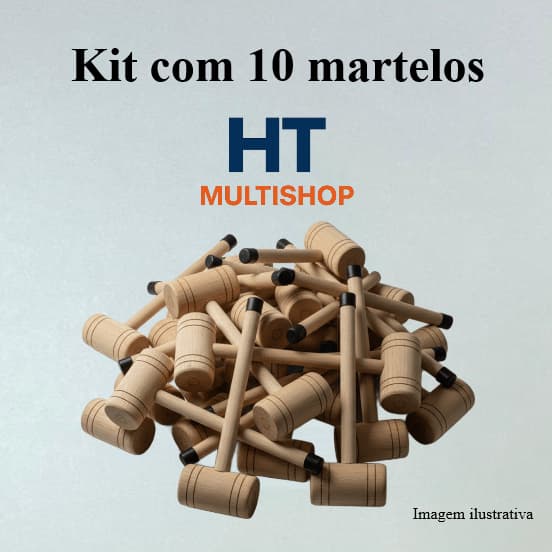 Kit com 10 martelos de madeira para bater no pneu de caminhao onibus carreta