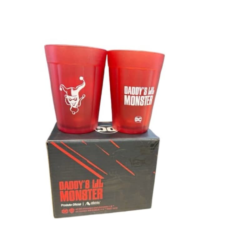 kit 2 copos Shot Harley Quinn Daddy Lil Monster/Produto Oficial DC Comics