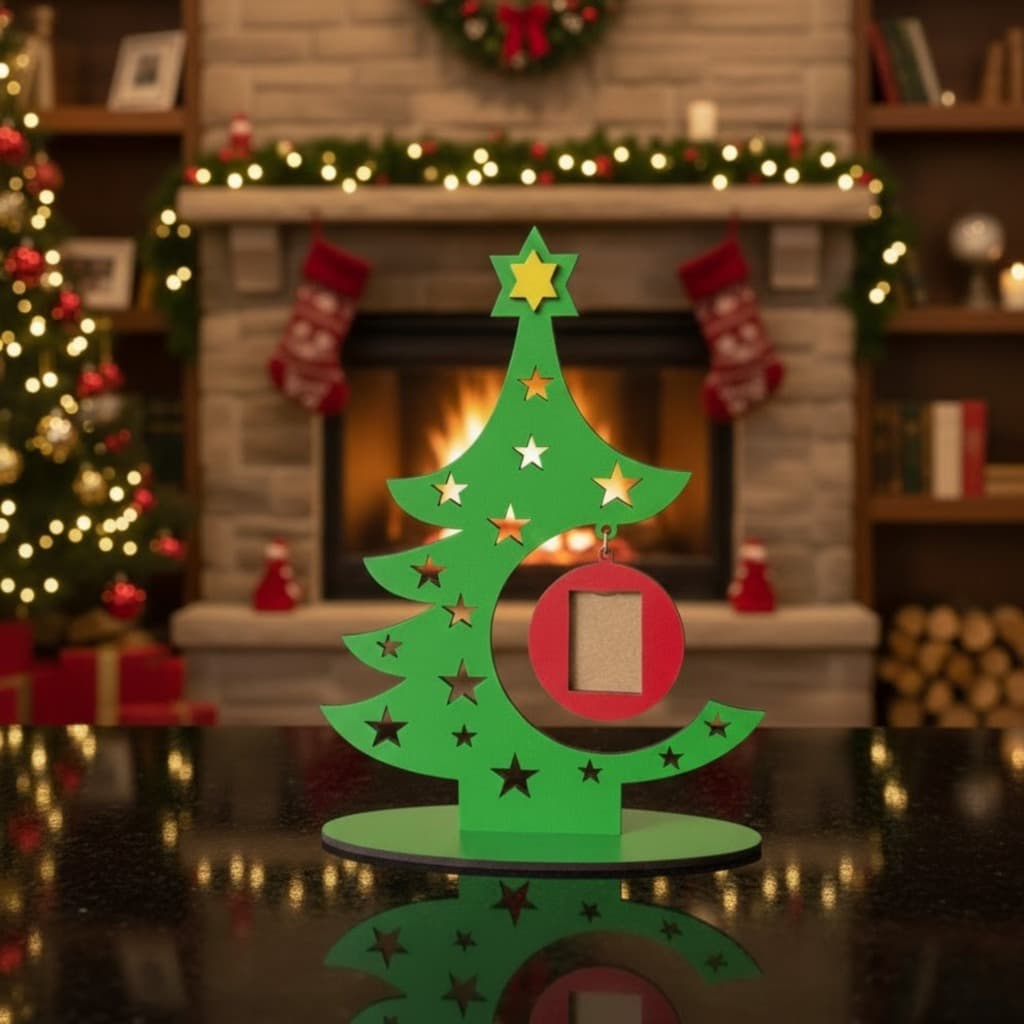 Árvore de Natal com Foto Decorativa Natalina Foto Não Inclusa