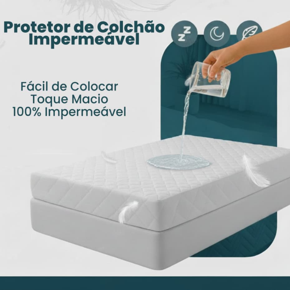 Capa Protetora Colchão Impermeavel Elastico Cama Casal Queen Solteiro