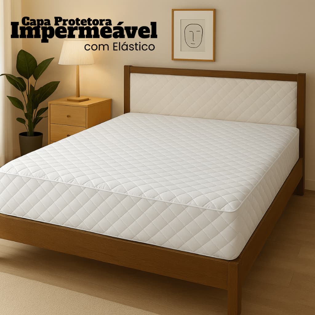 Capa Protetora  Colchão Cama Casal e Queen  Matelado Impermeável com Elástico Protetor Colchão Box