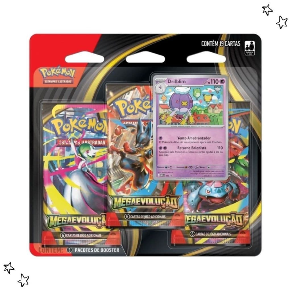 Blister Triplo Pokémon TCG Mega Evolução 1 Drifblim - Copag