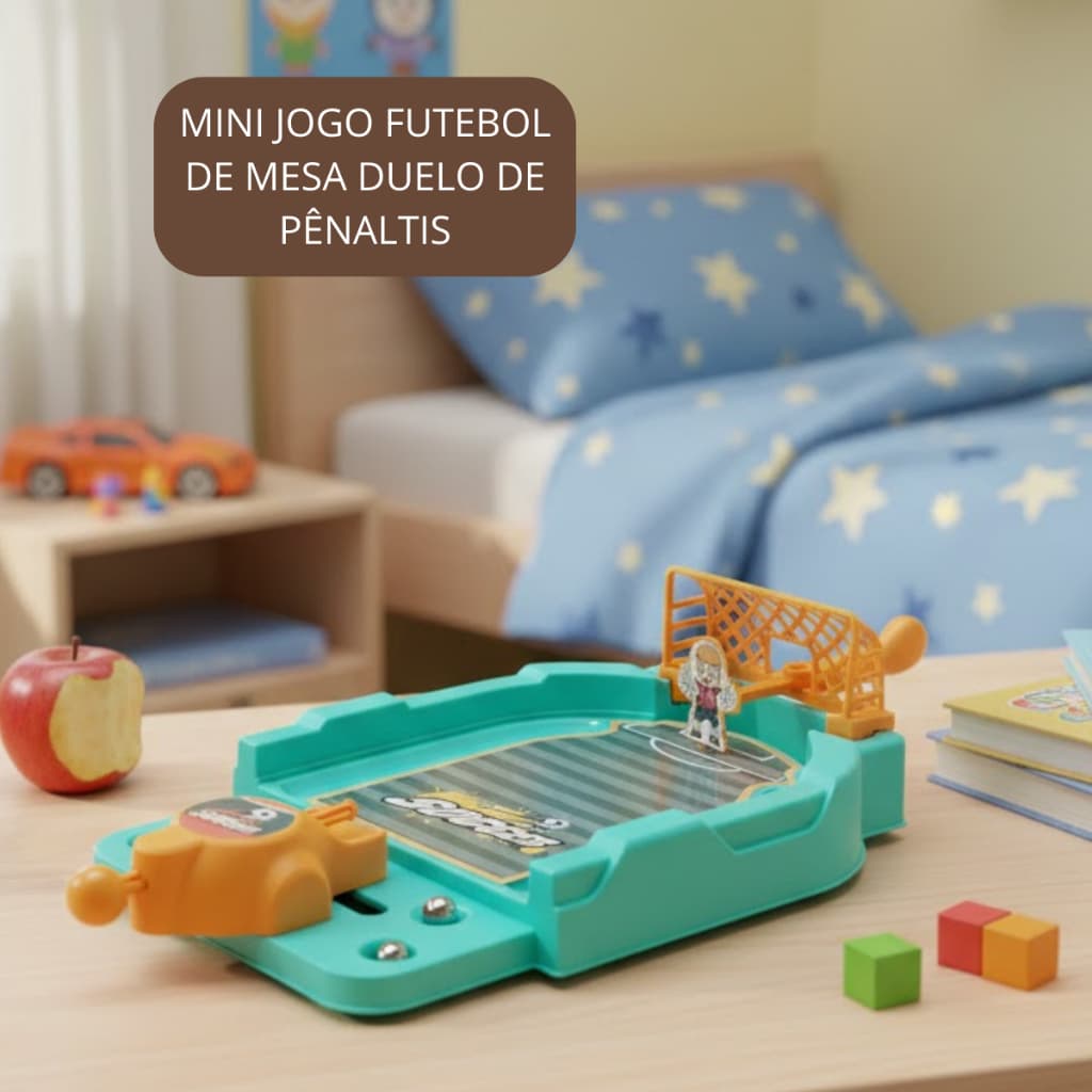 Mini Jogo Futebol de Mesa Duelo de Pênaltis Arena Fut League Portátil Infantil Gol Brinquedo Criança