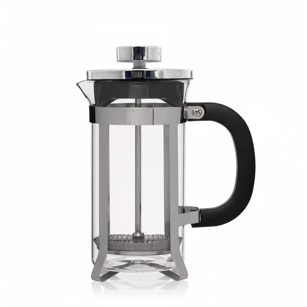 Prensa Francesa de Vidro 1L com Estrutura de Aço Inoxidável - Café fresco, chá, leite cremoso