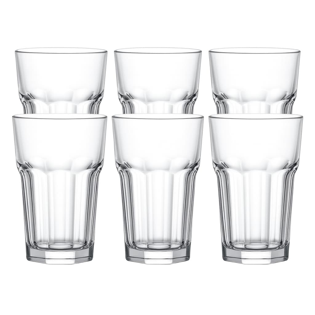 Conjunto Copos Vidro grosso 330ml Para água Suco Agua 6 Peças bar restaurante drink desing elegante