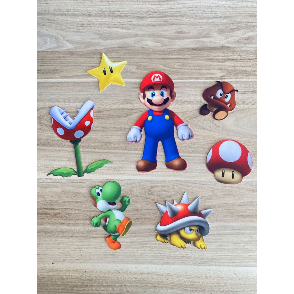 aplique para roupas e fantasias patchs Mario decoração fantasia carnaval infantil kit 7 itens