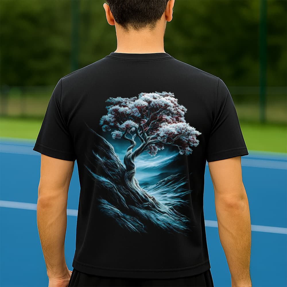 Camiseta Dry Fit Masculina Estampada Árvore Branca P ao GG Leve Respirável Academia Treino