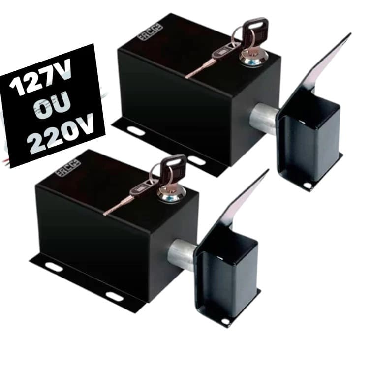 Kit 2 Travas eletromagnetica RCG GATE Lock CINZA ou PRETA -SEM TEMPORIZADOR  portao basculante - deslizante 127v ou 220v