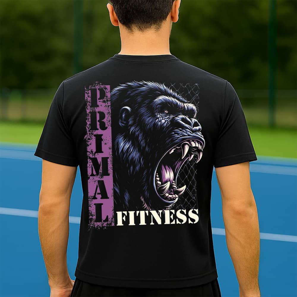 Camiseta Dry Fit Masculina Estampada Gorila Fitness P ao GG Leve Respirável Academia Treino