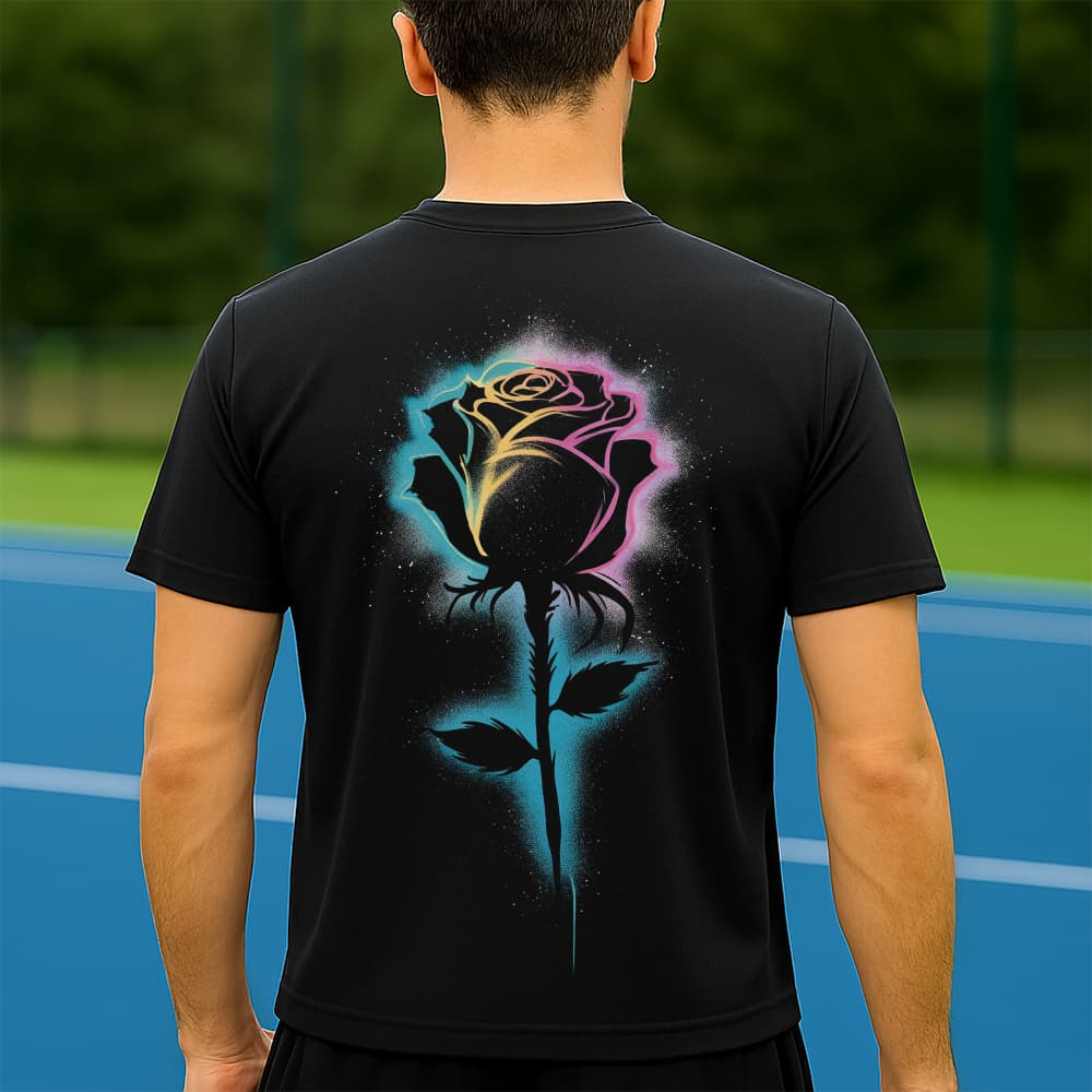 Camiseta Dry Fit Masculina Estampada Flor Neon P ao GG Leve Respirável Academia Treino