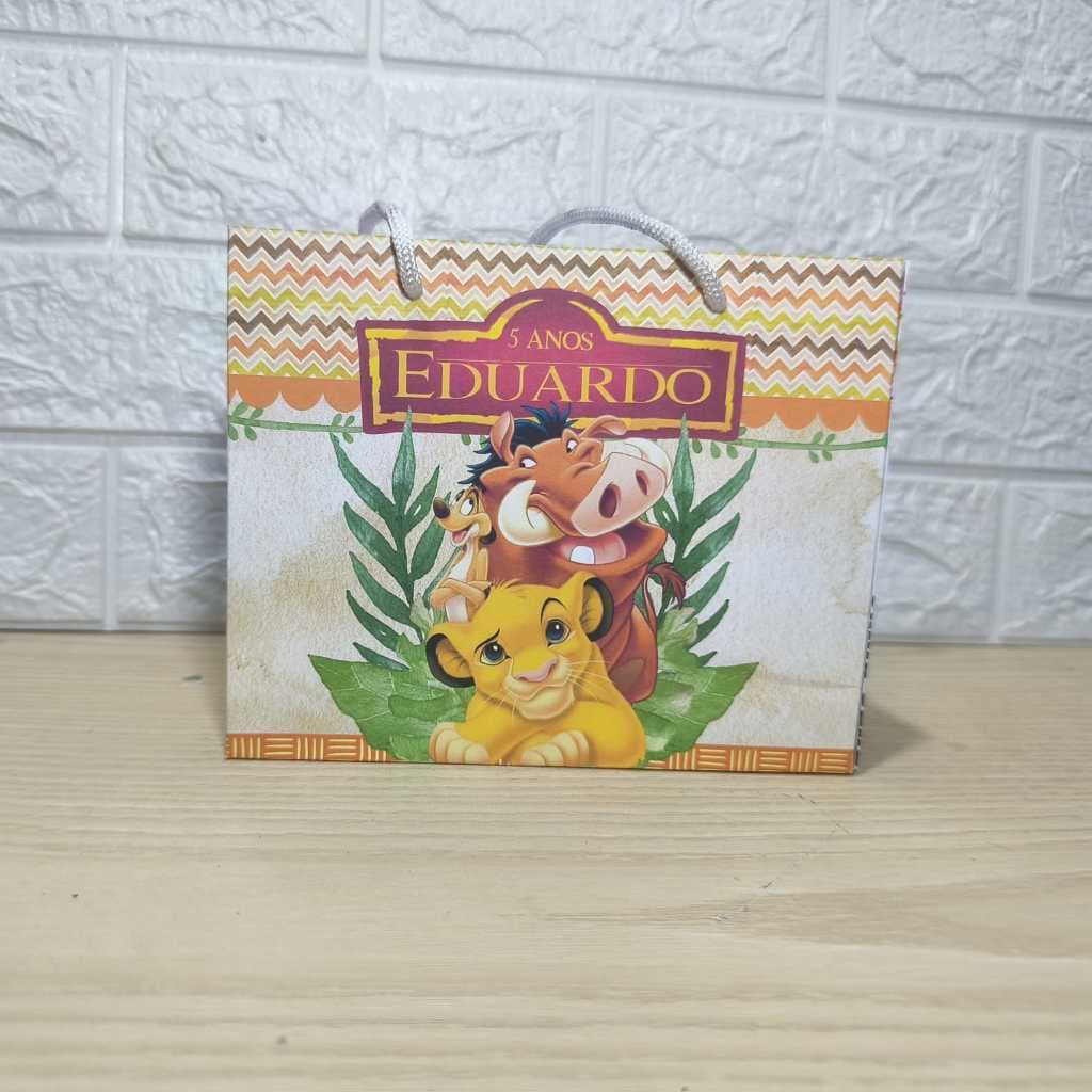 PEGUE E MONTE Sacolinha REI LEÃO Personalizada para Festa Lembrancinhas