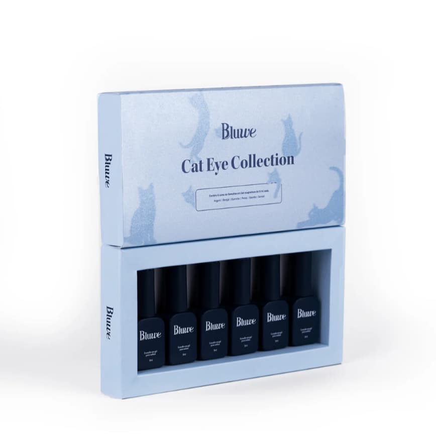 Kit Bluwe Cat Eye Collection – 6 Cores Magnéticas ✨ Efeito Olho de Gato Profissional