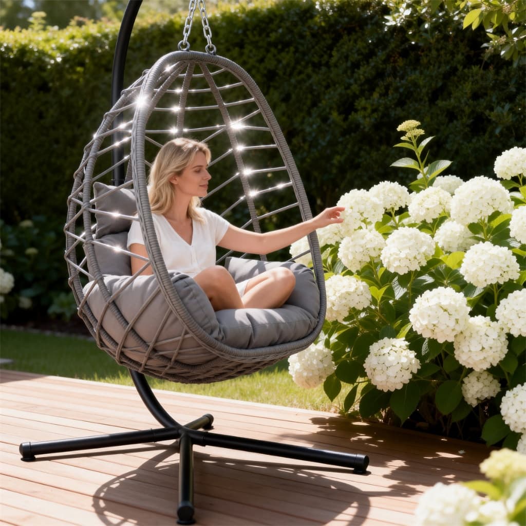 Cadeira Balanço Suspensa Serenelife Com Suporte Para Jardim