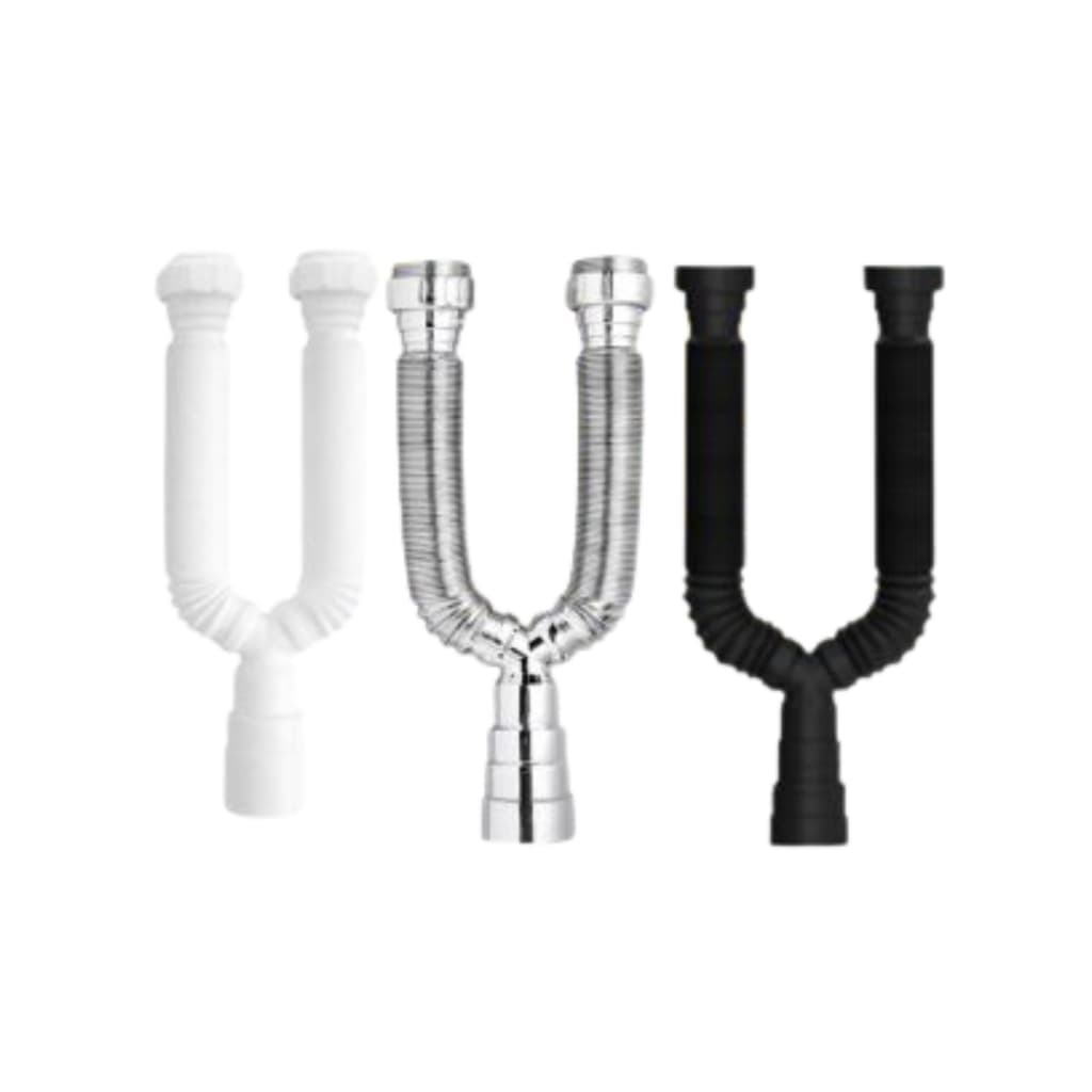 Sifão Sanfonado Tubo Extensivo Duplo 72cm+Anéis de Vedações Água Quente Pia Banheiro Cozinha Tanque