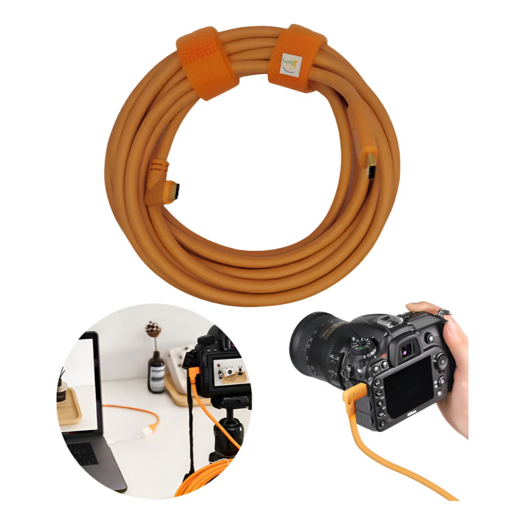 Cabo USB-C 5m Tethering 10Gbps Para Câmeras Profissionais DSLR Mirrorless Estúdio Neoxtek
