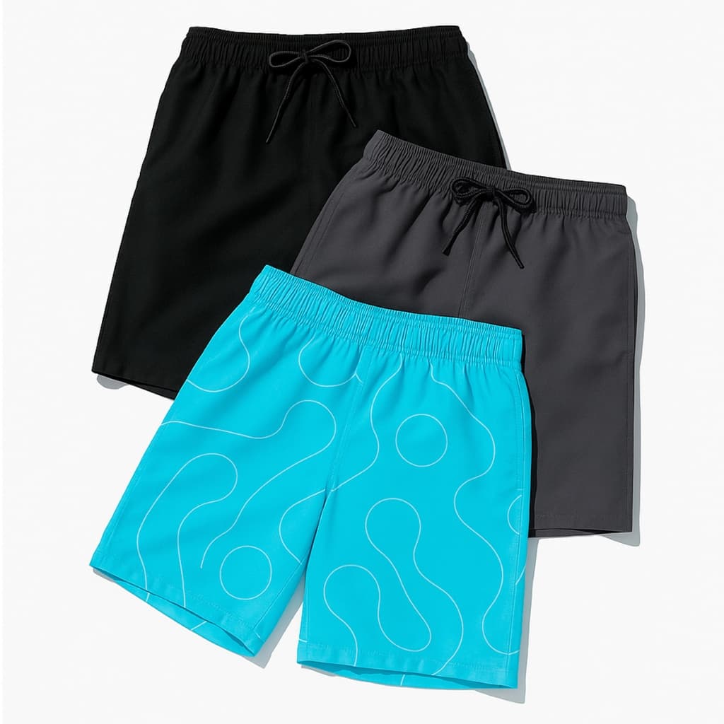 Kit 3 Shorts Elastic Masculino Secagem Rápida Confortável