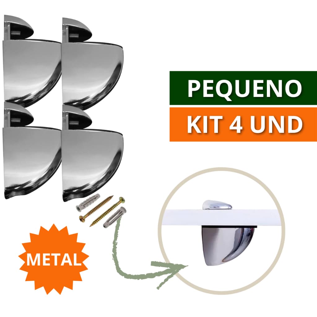 Kit 02 e 04 Suporte de Prateleira Organizadora Horizontal Tucano Pequeno Metal Zamac Para Vidro Madeira