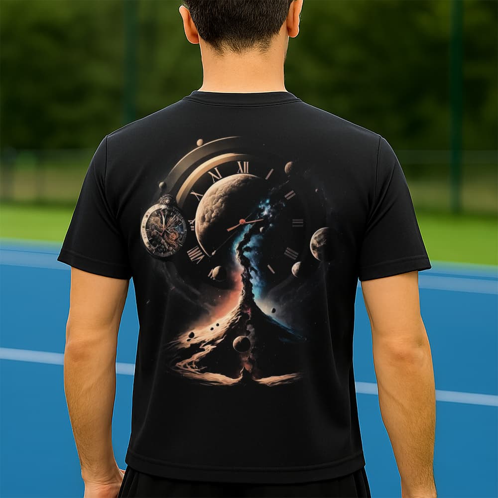 Camiseta Dry Fit Masculina Estampada Tempo Planetário P ao GG Leve Respirável Academia Treino