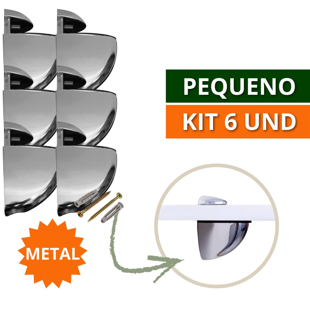 Kit 04 e 06 Suporte de Prateleira Organizadora Horizontal Tucano Pequeno Metal Zamac Para Vidro Madeira