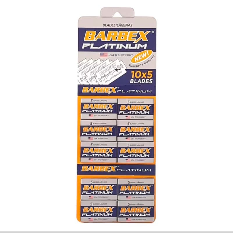 Kit 200 Unidades Lâminas Barbex Platinum Para Barbear  Aço Inoxidável Profissional