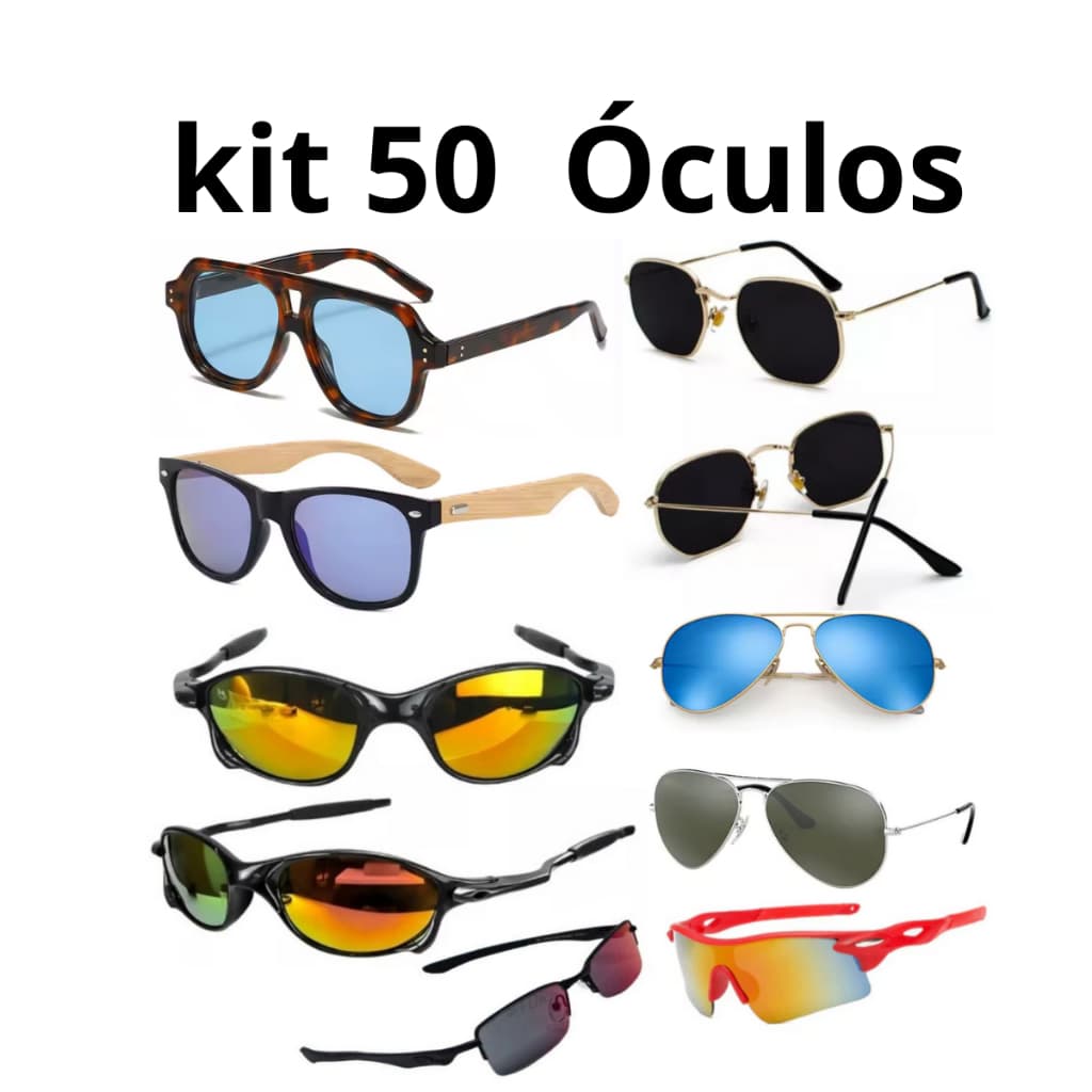 Kit 50/30/20/10 Oculos de sol Unessix no Atacado Muitos Modelos simples para revenda