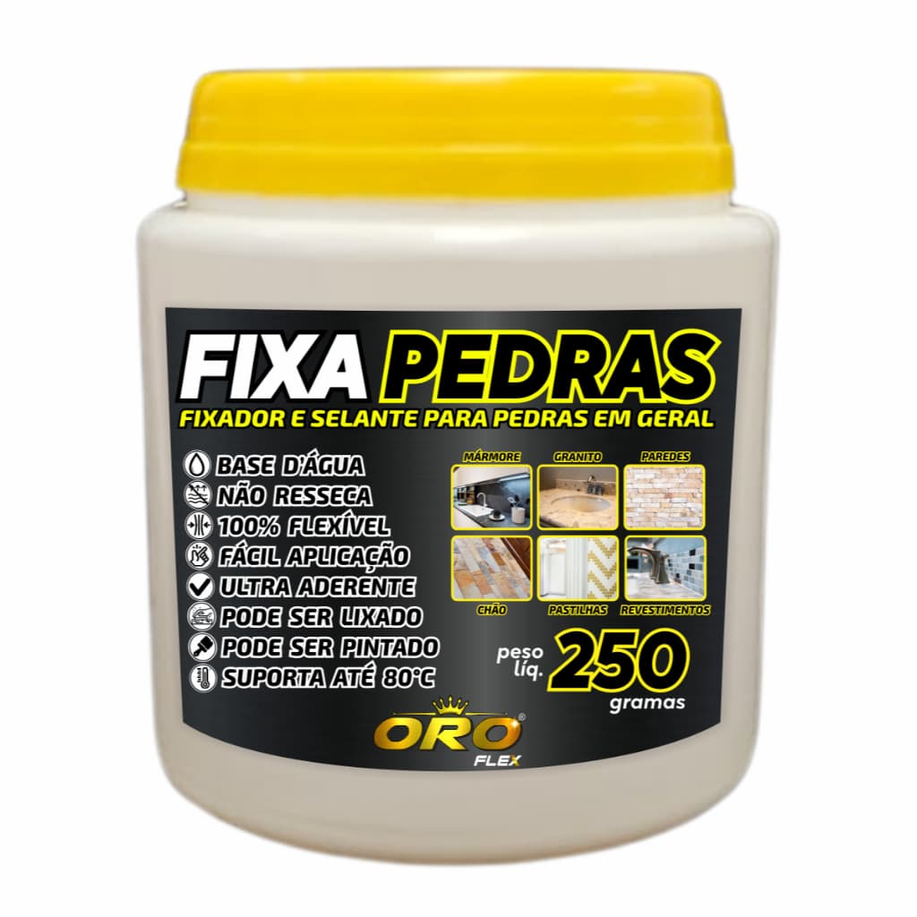 Cola para PEDRA de marmore, FIXA e dá acabamento perfeito 250GR OROFLEX