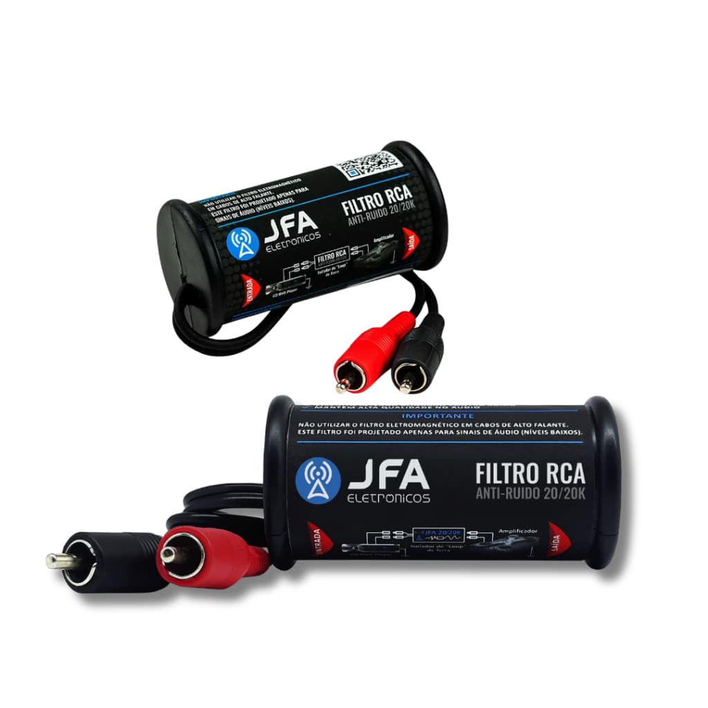 Filtro Anti Ruído Eletromagnético JFA 20/20k - P/ Toca Cd Dvd Radio Player Modulo Som