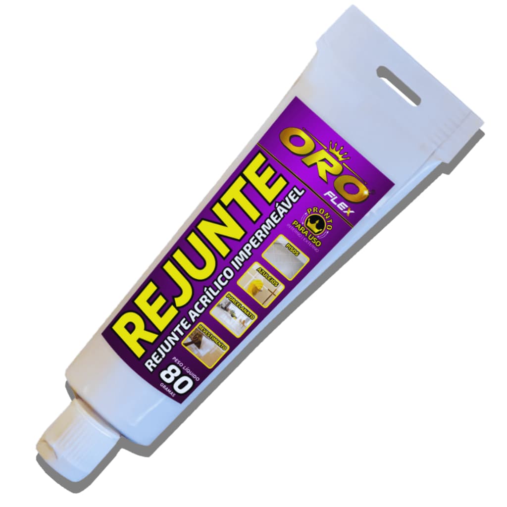 REJUNTE Acrílico Impermeável Antifungo pronto uso 80 GRAMAS BRANCO OROFLEX