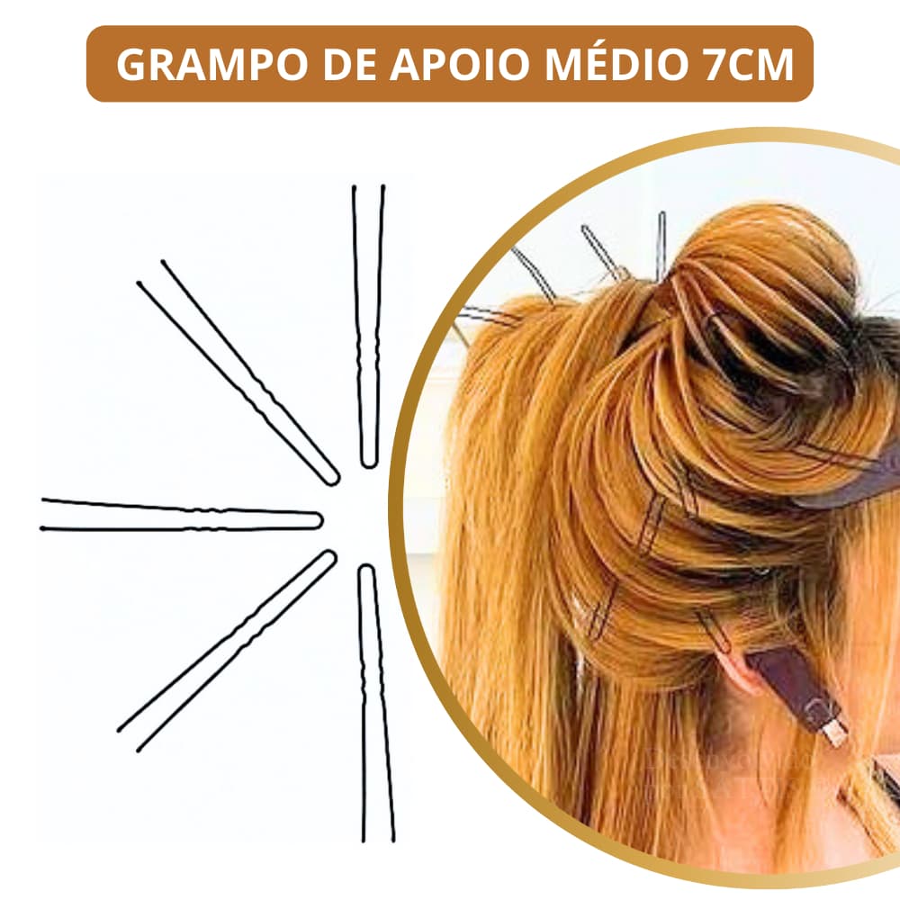 Grampo de Apoio Médio (7cm) para Penteados [10un] Grampo Aberto para Marcações Rafael Gasparim