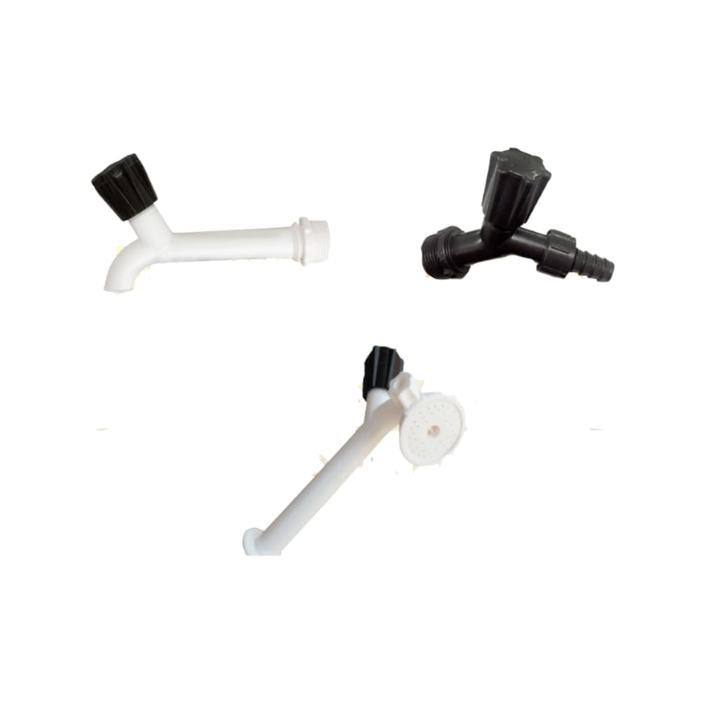 Torneira plástica jardim, + Fita Veda Rosca Pia Tanque 1/2" e 3/4" Preta Pia Branca Chuveirinho