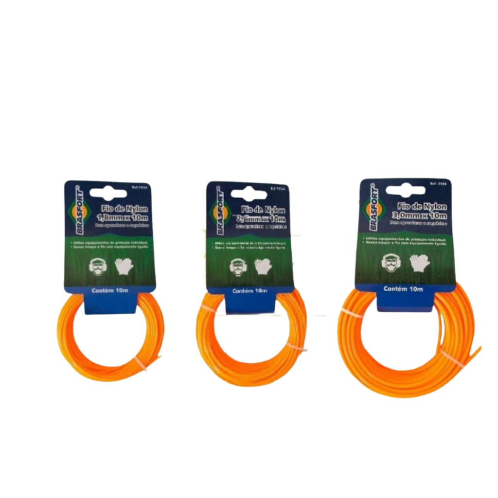 Fio De Nylon Para Roçadeiras 10m, Fios Cortadores De Grama, Aparadores de Grama, Cortar,