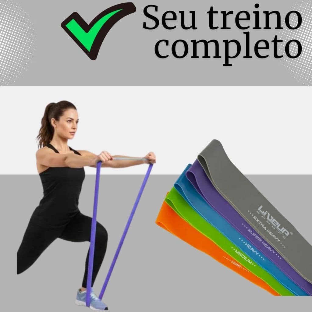 Elástico Mini Bands Resistência para Fortalecimento Reabilitação Profissional para Treinos Vários Níveis de Força