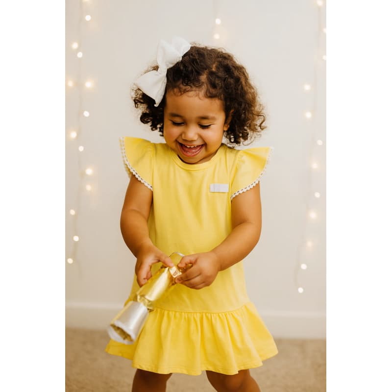 Vestido infantil menina amarelo ano novo ENVIO IMEDIATO