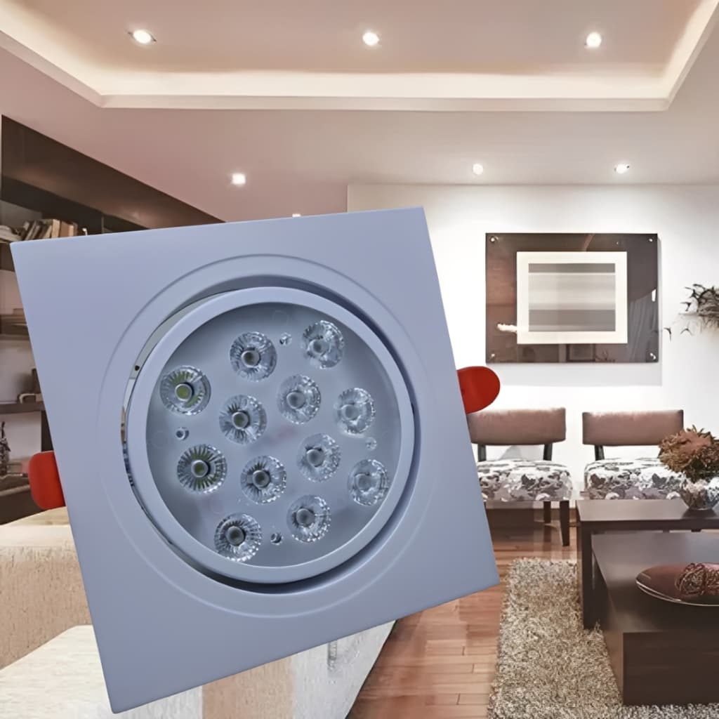 Spot De Led 12w Quadrado 1/2/3/4 Direcional Embutir Sanca 6500k Bivolt