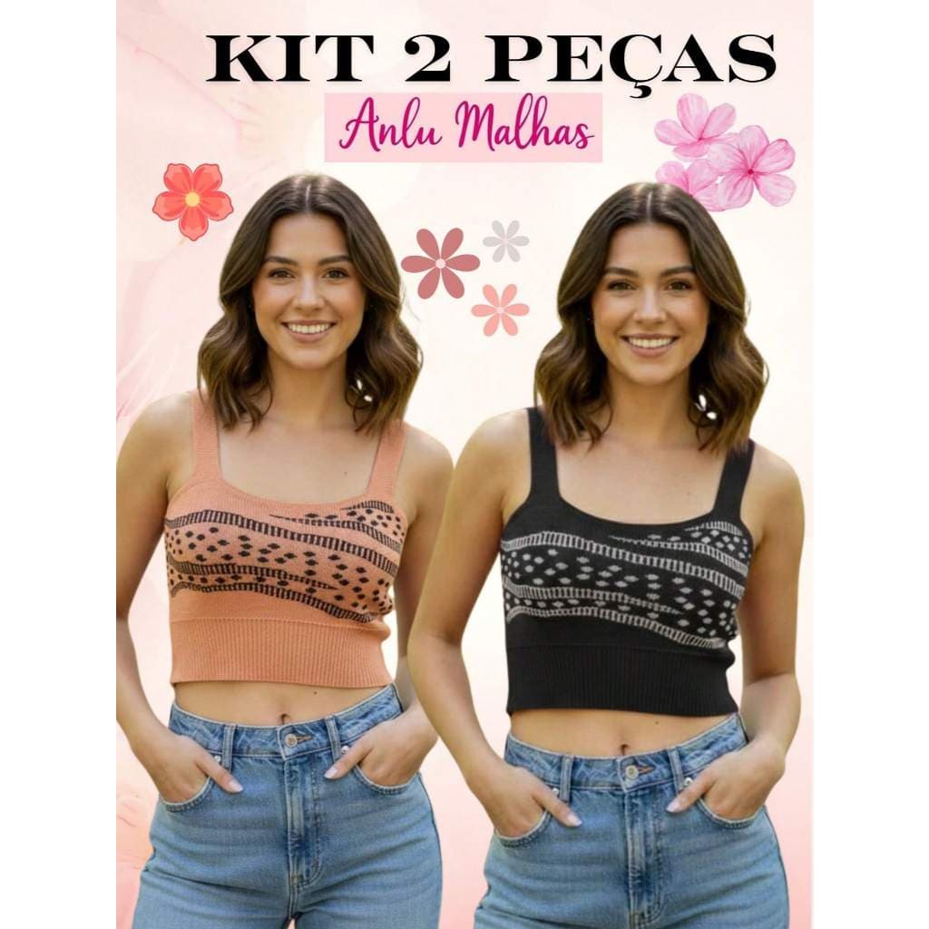 Kit 2 Blusas Femininas em Tricot Modal Regata de Alça Grossa, Conforto e Caimento Perfeito