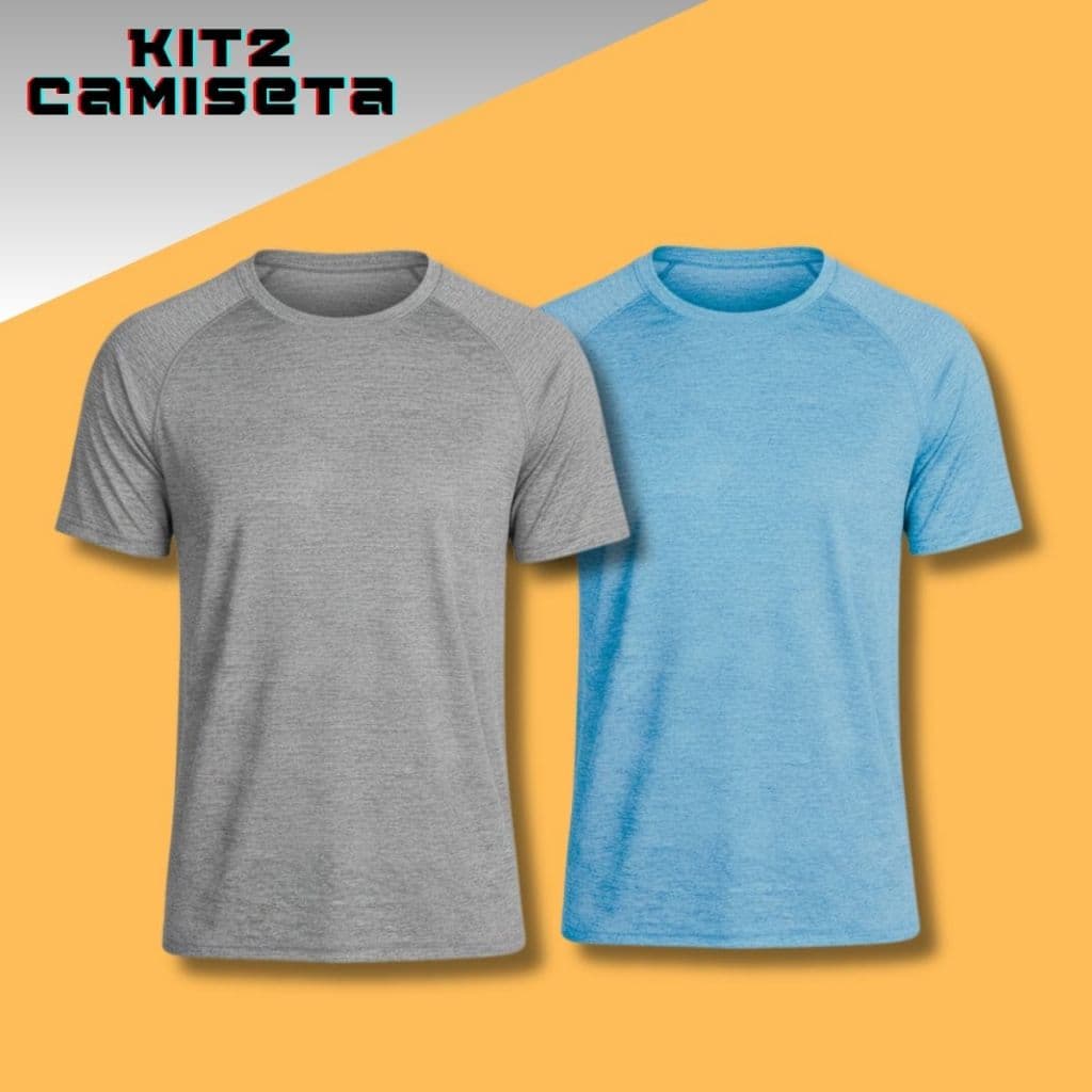 KIT2 Camisas/Camisetas de Academia Dry Fitness  Mascullina Respirável Para Treino Atividade Fisica