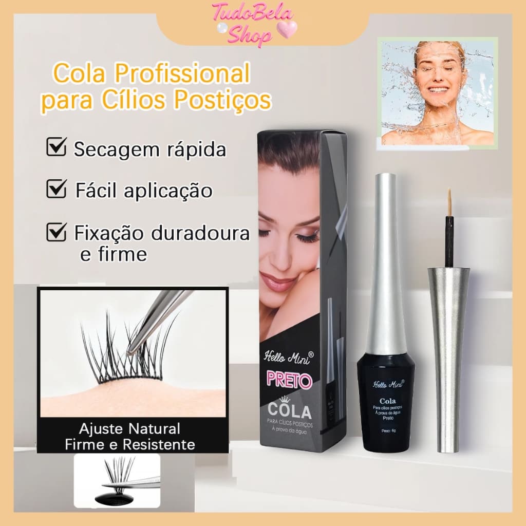 Cola para Cílios Postiços a Prova D'água Cola de Cílios Postiço Pontas de Aplicador Precisas Cola preta / branca