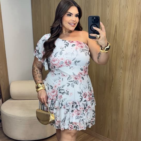 Vestido Plus Size Feminino Festas Branco Revelhon