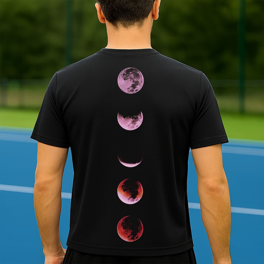 Camiseta Dry Fit Masculina Estampada Fases da Lua P ao GG Leve Respirável Academia Treino