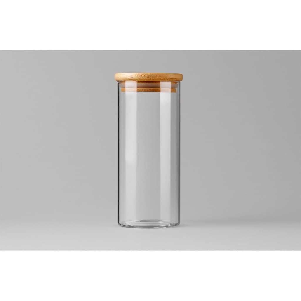 Pote De Vidro Com Tampa De Bambu 350 ml