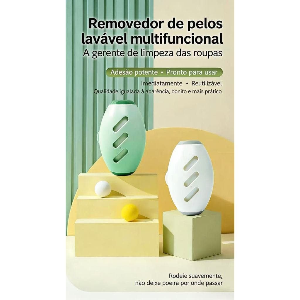 Coletor de Pó Reutilizável Multifuncional para Roupas e Cabelos