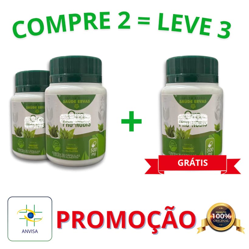 Kit 3 Frascos Or4-Pro-Nobis 500ng- Natural