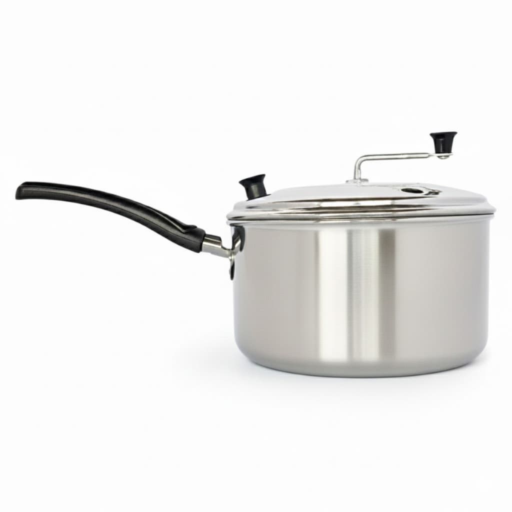 Pipoqueira De Aluminio Polido 2,7L Qualidade Praticidade Cozinha Oferta panela de pipoca