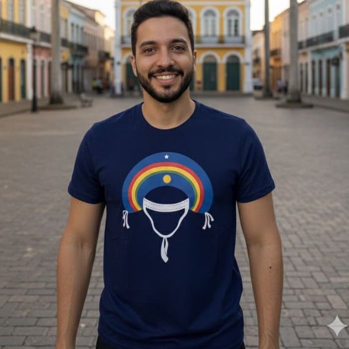 Camiseta masculina T-shirt algodão Chapéu Pernambuco cultura nordestina