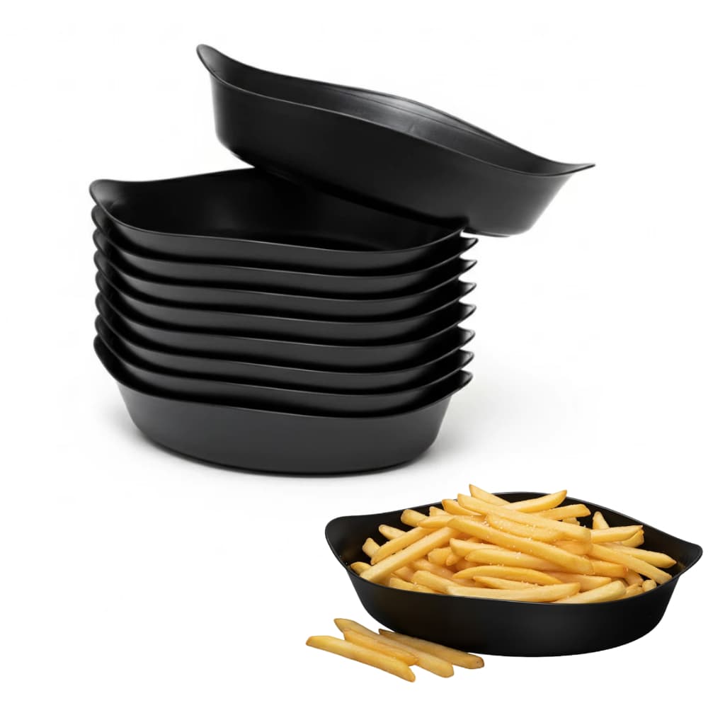Kit 50 Petisqueira Canoa Plástica Branca Porções Bar e Lanchonete Batata e Salgados