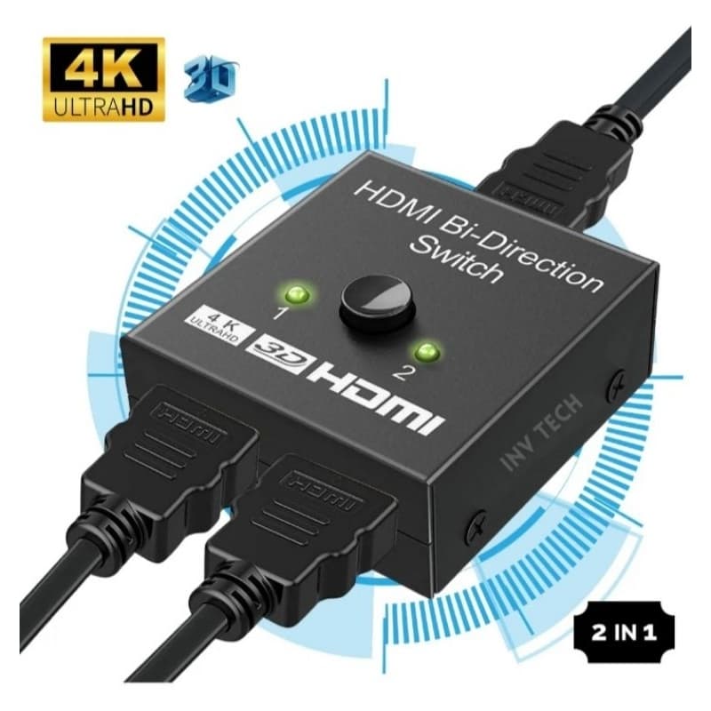 chaveador switche HDMI 2×1 E 1×2 Bi-direcional 4K ultra HD 3D